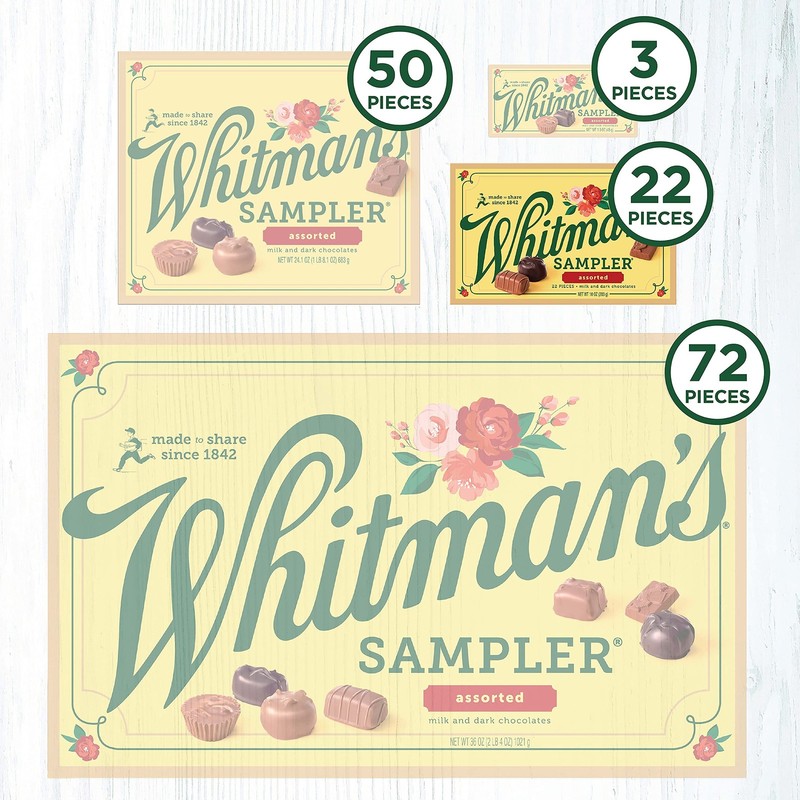WHITMAN'S SAMPLER Assorted Milk & Dark Chocolate Candy Gift Box, 10 oz. gallery