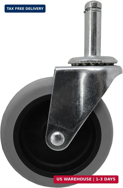 Shepherd 3" Swivel Stem Caster with Soft TPR Tread Rubber Wheel and 7/16" Stem D gallery
