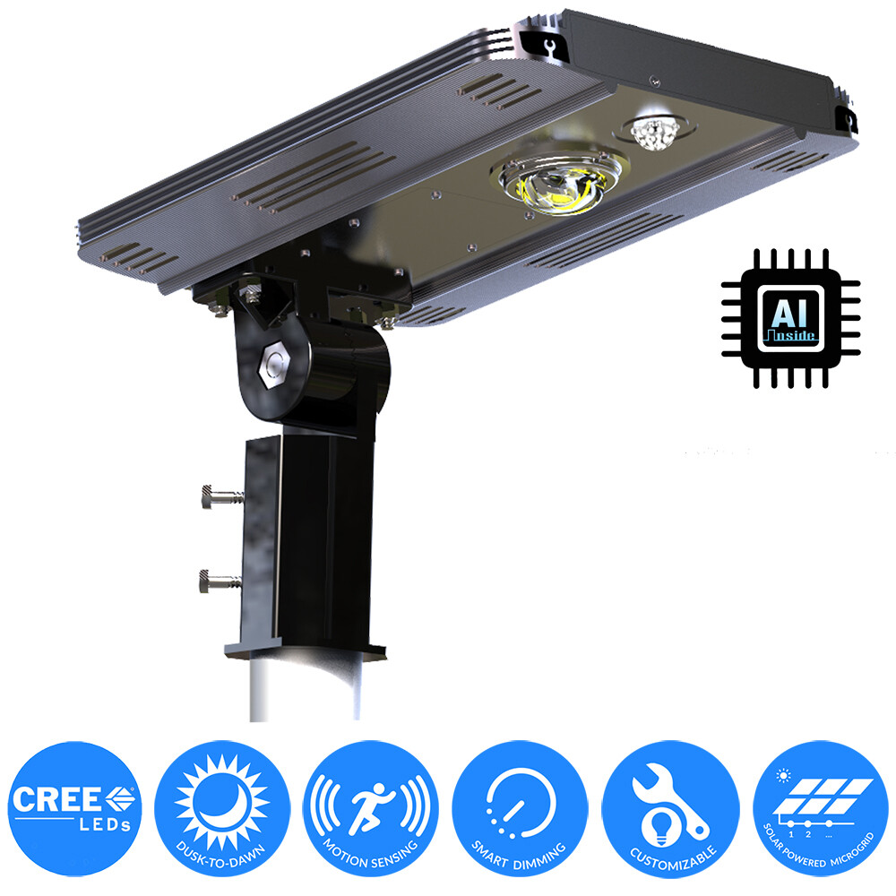 Solar Power AI SMART Motion Sensing Street Walkway Spot Parking 1600LM LED Light gallery