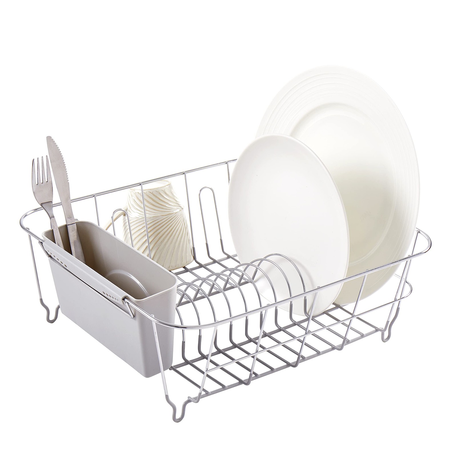 Dish Drying Rack & Cutlery Holder 2 Piece Set - Compact Sink-Fitting Dish Draine gallery