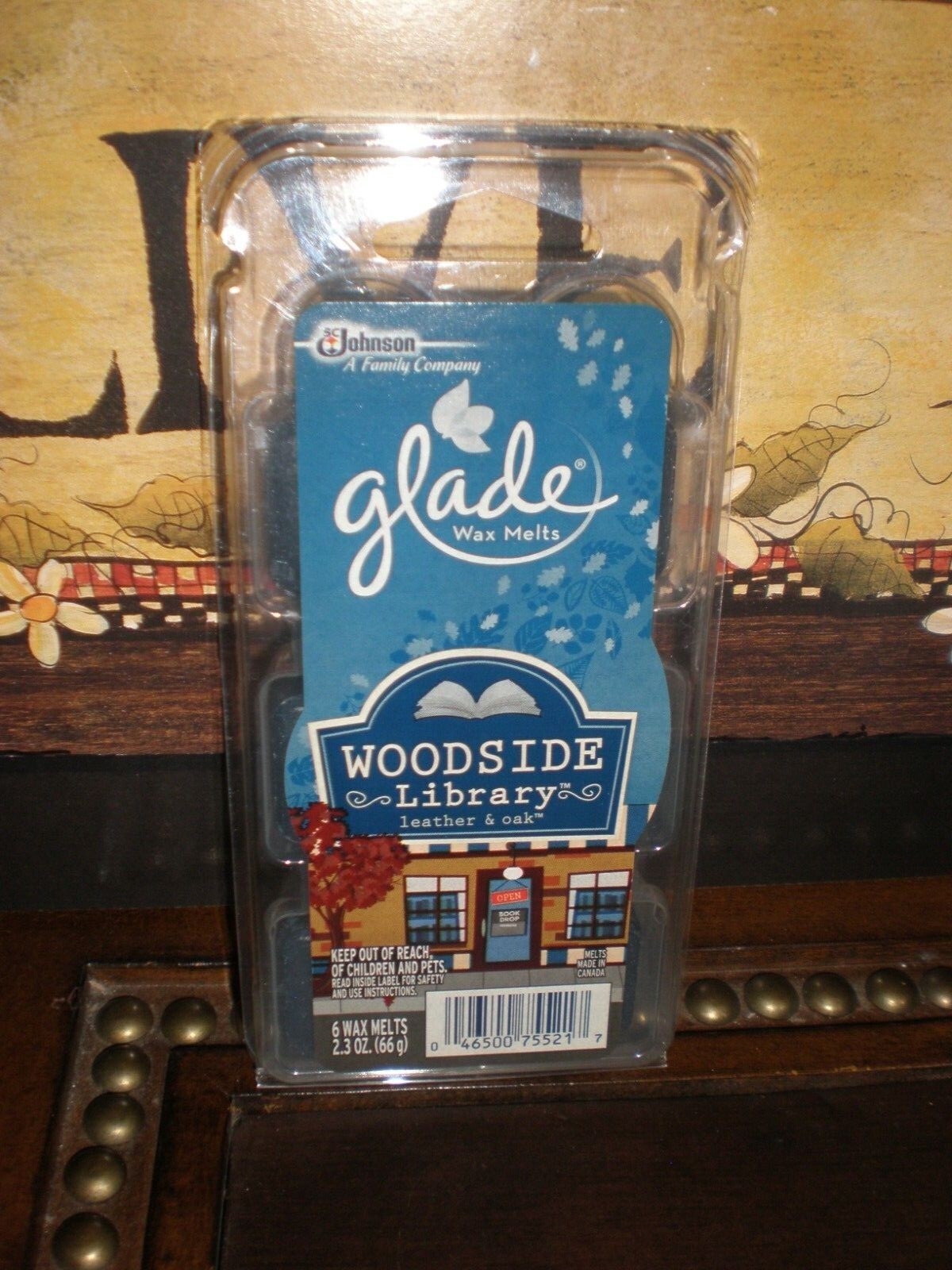 Glade Wax Melts WOODSIDE LIBRARY LEATHER & OAK SCENT RARE 6 Total Tarts 1 Pack gallery