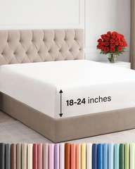 Extra Deep King Fitted Sheet – Hotel Luxury Single Fitted Sheet Only – Easily