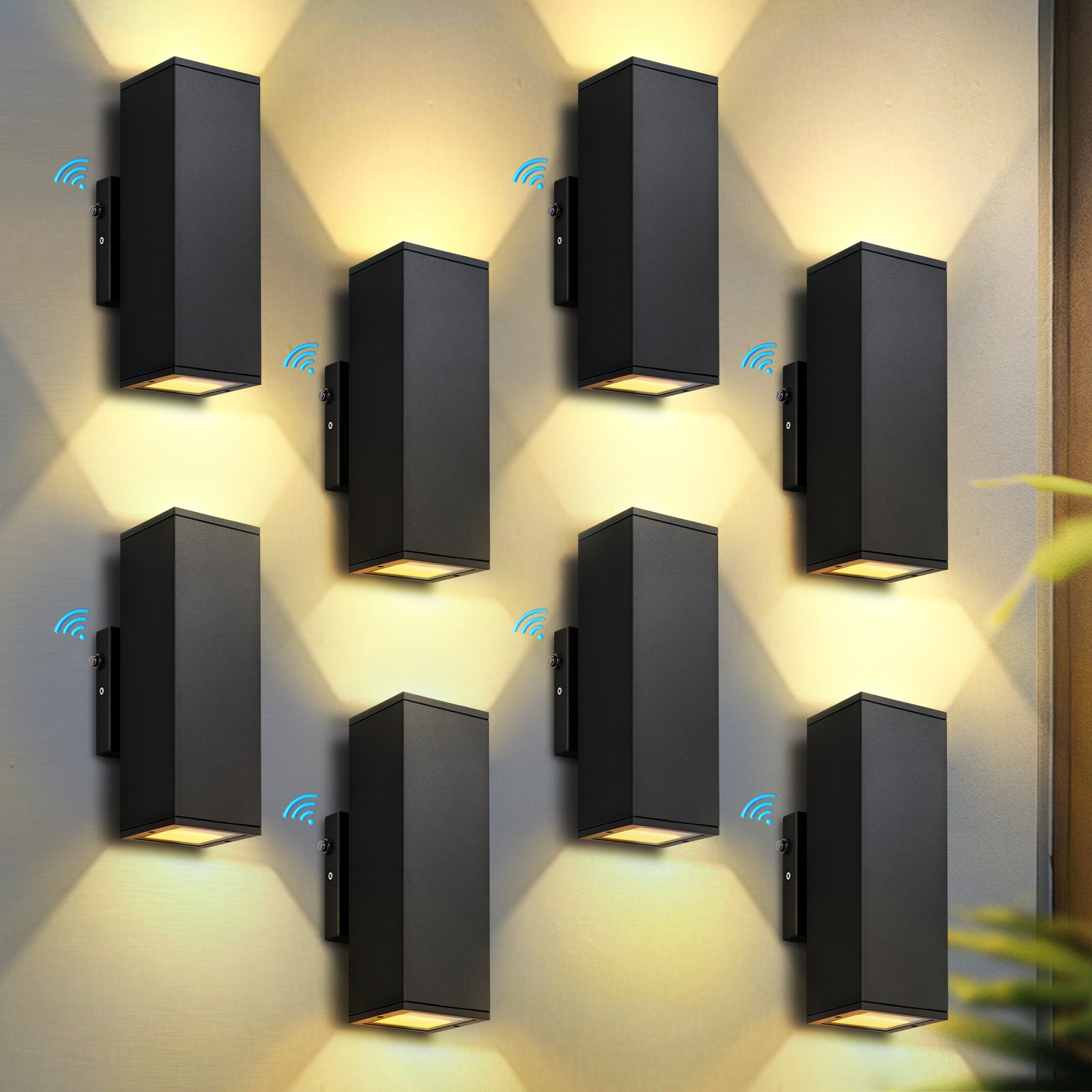8 Pack Outdoor Wall Lights,11" Up Down LED Exterior Sconce,IP65 Waterproof,2700K gallery