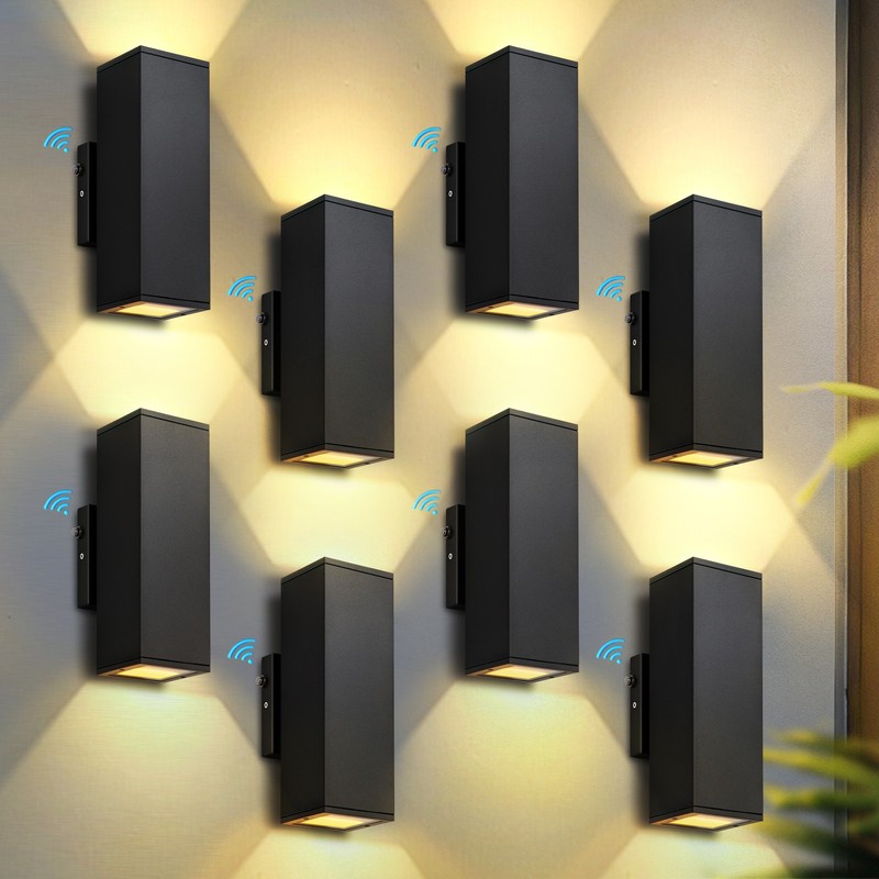 8 Pack Outdoor Wall Lights,11" Up Down LED Exterior Sconce,IP65 Waterproof,2700K gallery