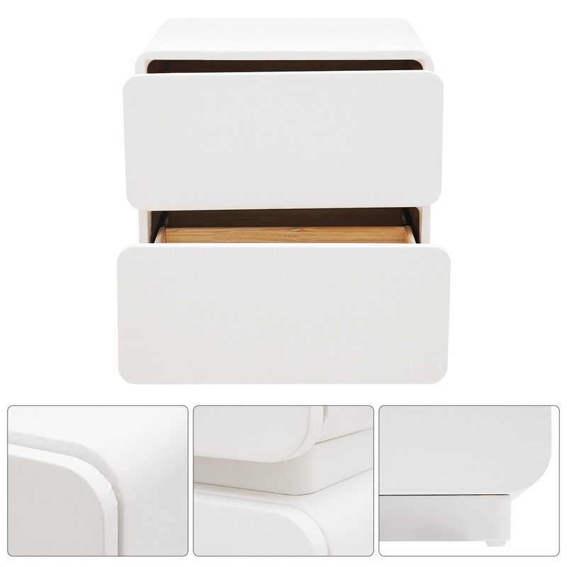 Nightstand End Table Side Table with 2 Drawers Bedside Table for Bedroom White gallery