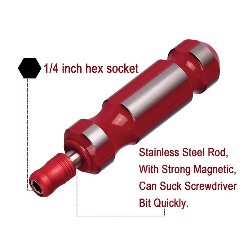 BROPPE 1/4" Hex Quick Change Screwdriver Handle Heavy Duty Bits Holder Magnetic gallery