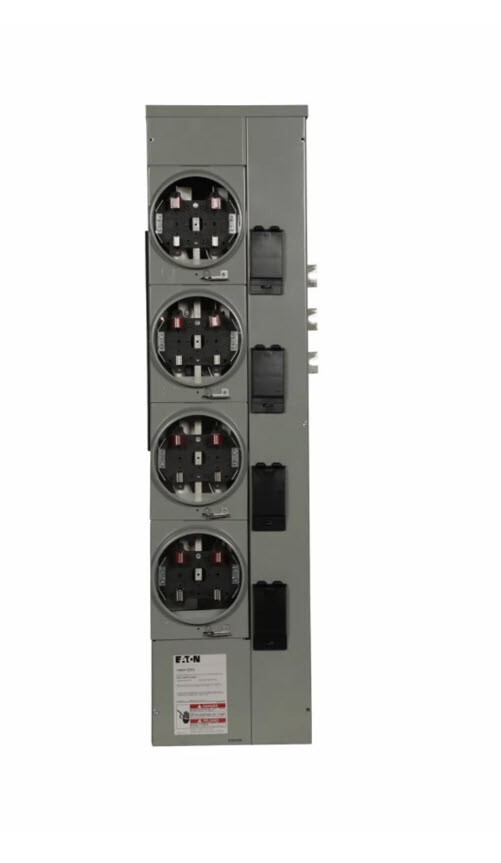 EATON 1MM412RRL 125 Amp 1-Phase 3-Wire 4-Socket Ringless Meter Stack Module gallery