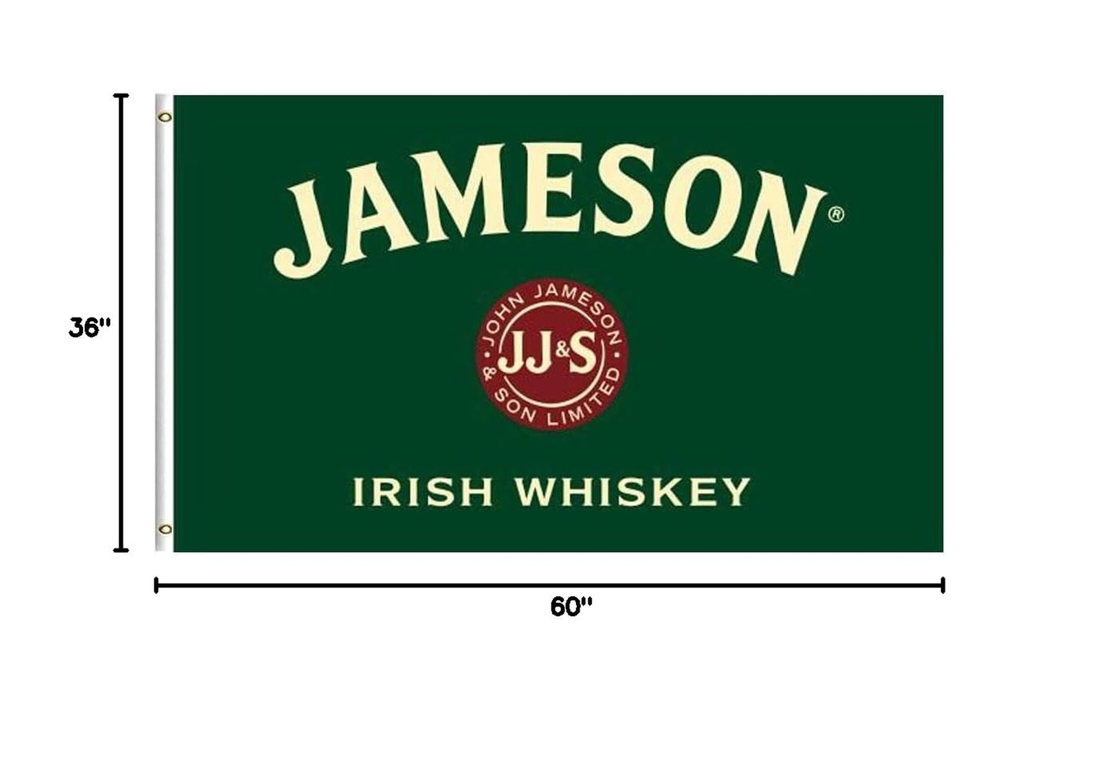 Jamesons Flag Wisky Banner 3 * 5ft with 2 Brass Grommets Garage Decor Wall Ma... gallery