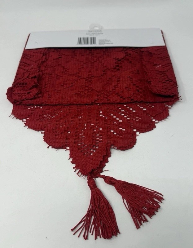 Holiday Style Lace Table Runner - Red - 13 X 48 Inches Brand New gallery