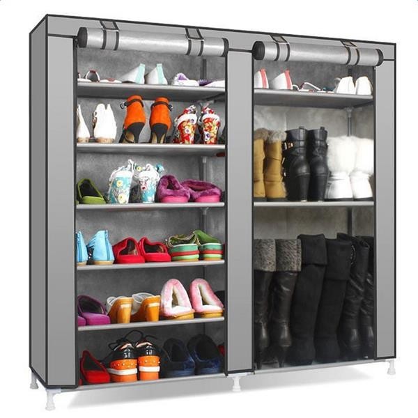 Two Rows Of 9-Grid Dust-Proof Shoe Racks Large Capacity Easy To Assemble gallery