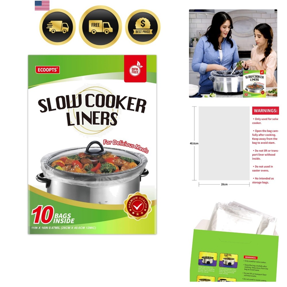 Slow Cooker Liners Disposable Small Size Fits 1QT to 3QT BPA Free Easy Clean