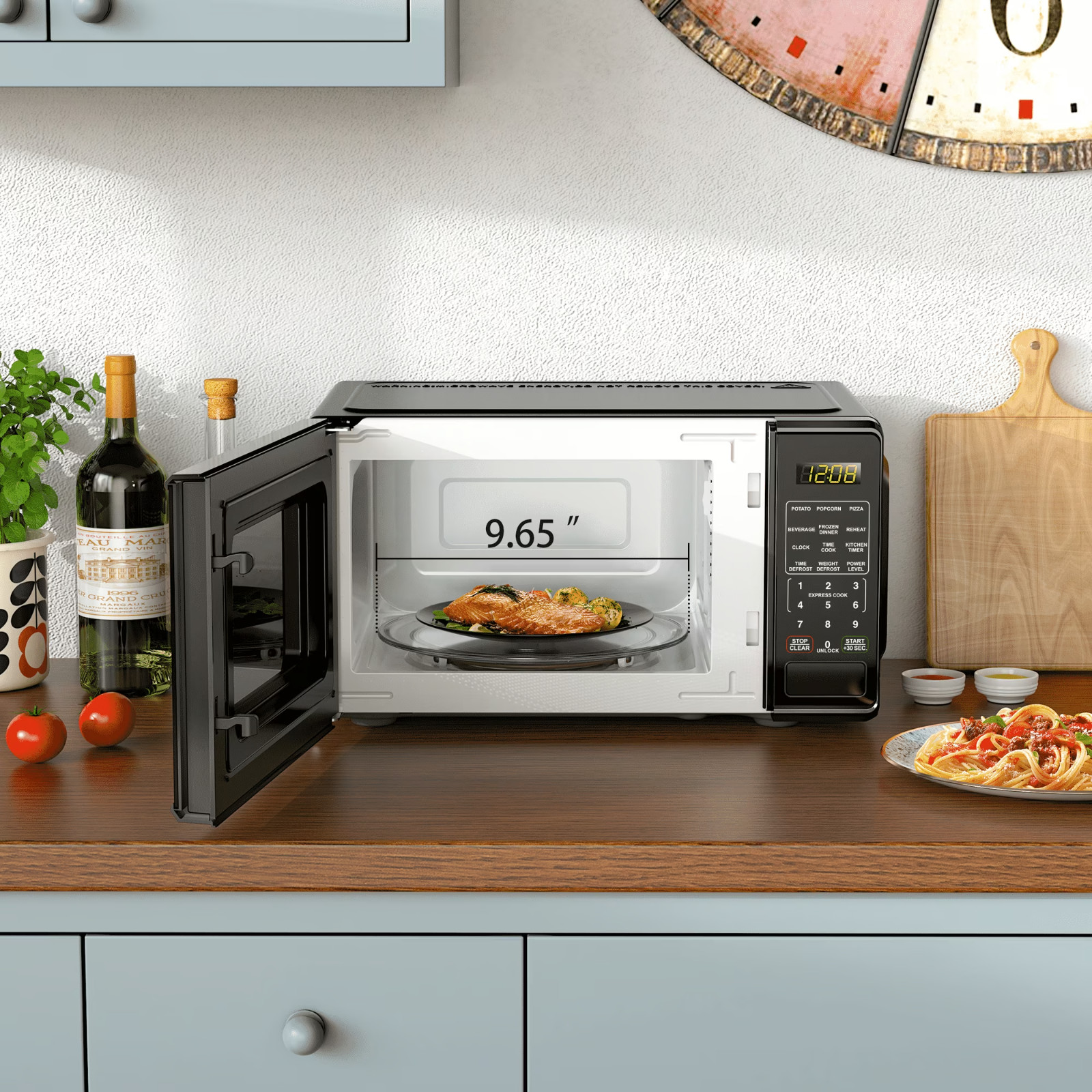 Mainstays 0.7 Cu ft Countertop Microwave Oven, 700 Watts, Black gallery