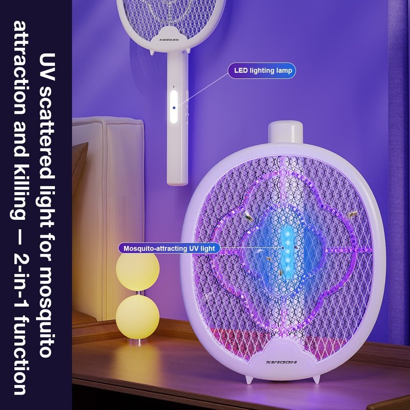 Foldable Electric Fly Swatter Rechargeable Handheld Mosquito Racket Pest Killer gallery