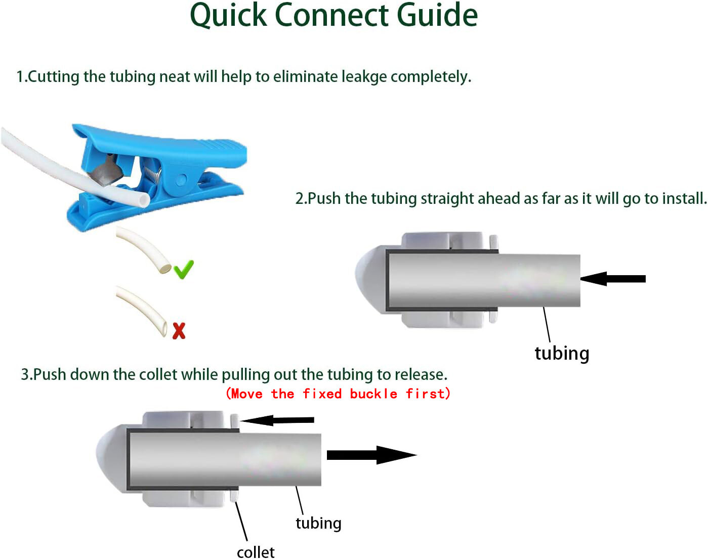 1/4" 3/8" 10 25 Pcs OD Quick Connect Push In RO Water Tube Fitting gallery