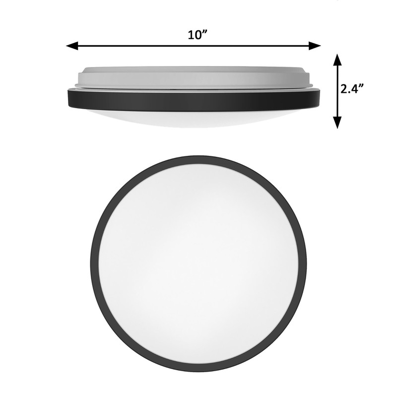 LED Flush Mount Ceiling Light 10 in. Matte Black Round Dimmable 4000K Daylight gallery