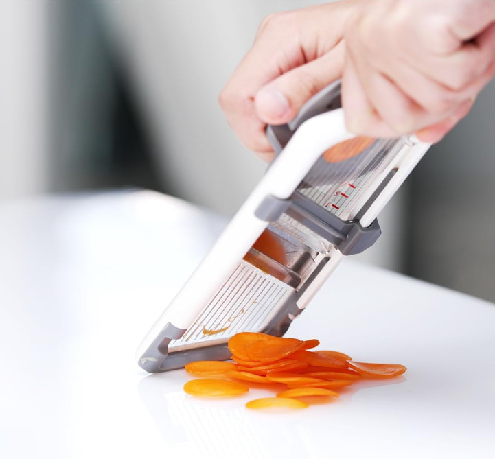 Multi Handheld Mandoline Slicer - Adjustable Stainless Steel Blade, Comfort Grip gallery