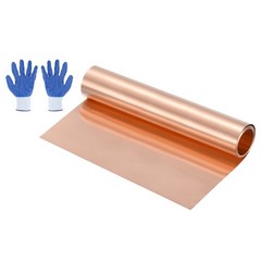 3.28ft Copper Sheet Roll, 1000x200x0.06mm Pure Copper Strip with Gloves