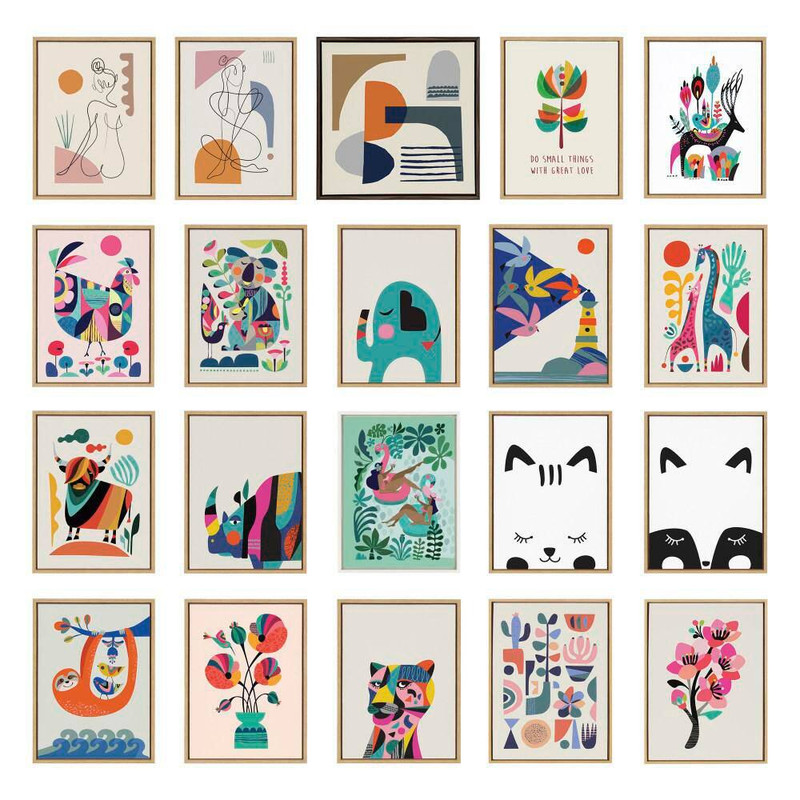 Sylvie "Mid Century Modern Pattern" by Rachel Lee of My Dream Wall Black Framed gallery