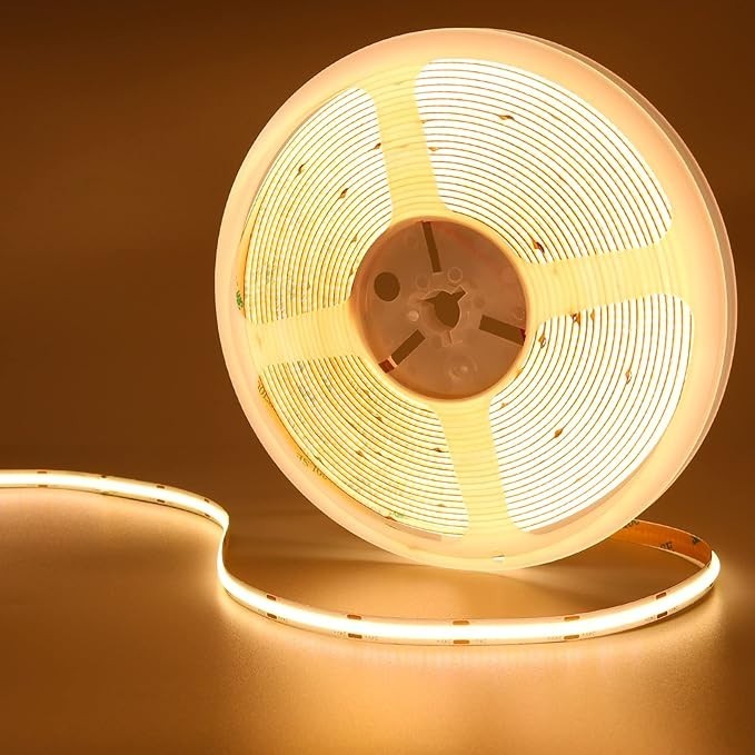 COB LED Strip Light 32.8ft 24V Warm White 3000K 3840LEDs CRI 93+ 6800lm gallery