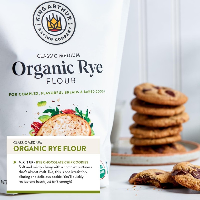 King Arthur Organic Medium Rye Flour 3lb – Non-GMO, Bold Flavor for Baking gallery