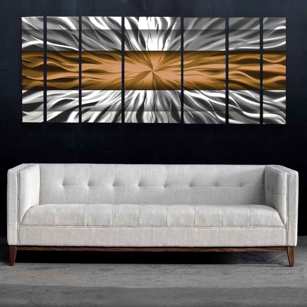 Copper Metal Wall Art Decor Panels Modern Abstract Sculpture Painting Home gallery