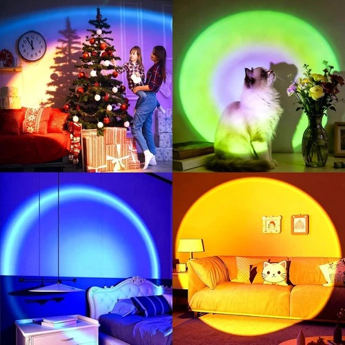 Sunset Lamp Projector, Rainbow Projection Led Lights with Remote, 16 Colors Mult gallery