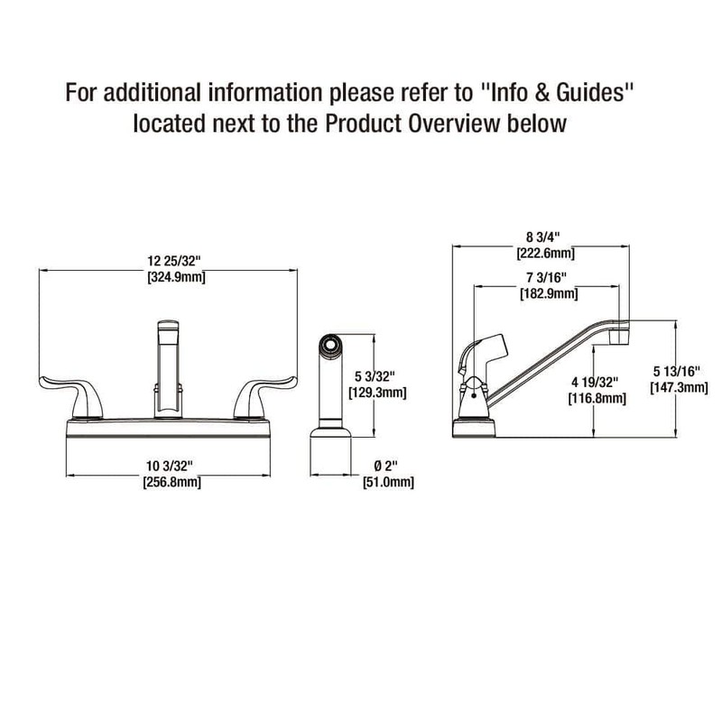 Glacier Bay Constructor Standard Kitchen Faucet Side Sprayer, Polished Chrome gallery