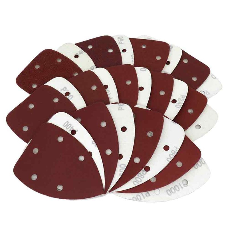 5 Hole Sanding Sheets Triangle Mouse Detail Sander Pads Sandpaper 40-2000 Grit gallery