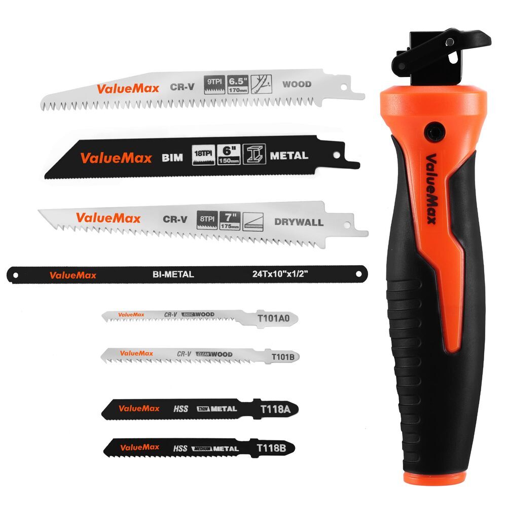 Valuemax 8-In-1 Hand Saw Quick-Change Blades CRV & Bimetal Blade Drywall/Jab Saw gallery