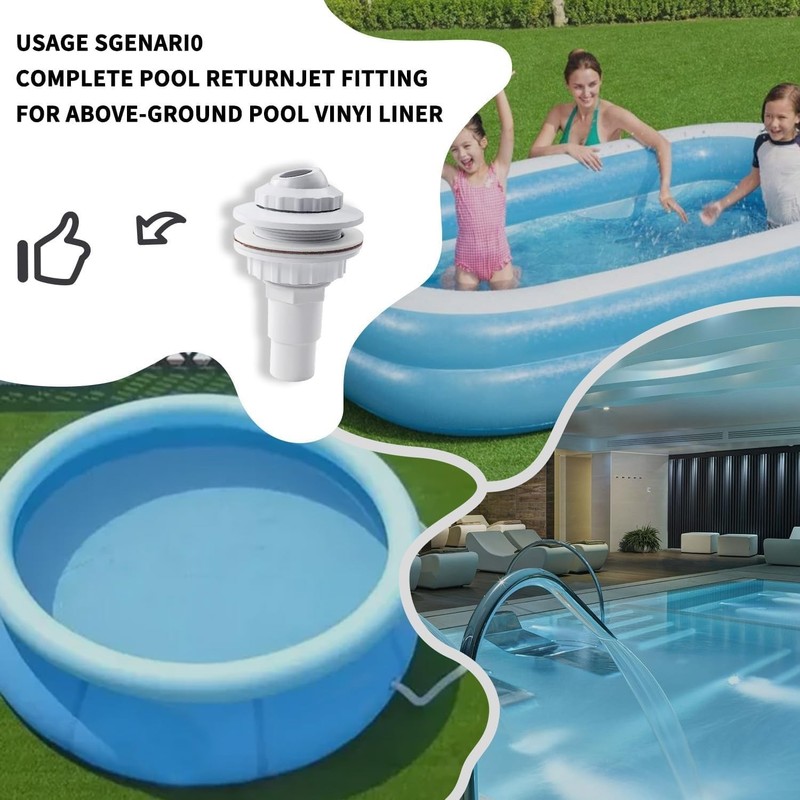 Complete Pool Return Jet Kit - Stainless Steel Fittings for Above Ground Pools gallery