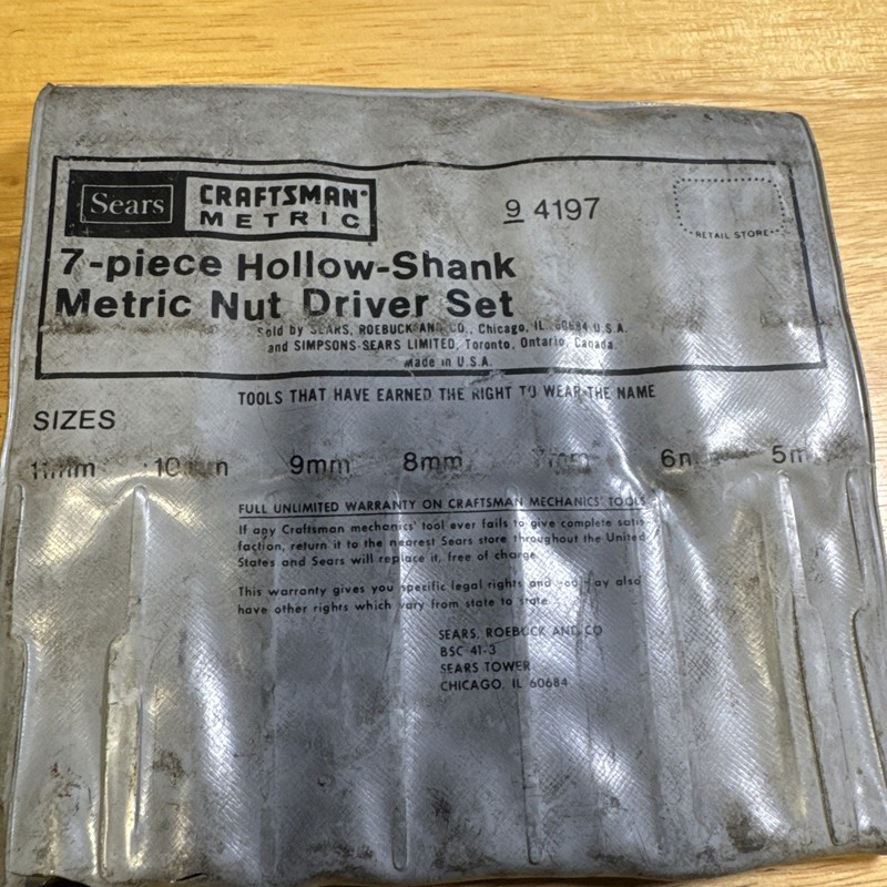 Vintage Craftsman Metric Nut Driver Set 5mm–11mm USA Made Used gallery
