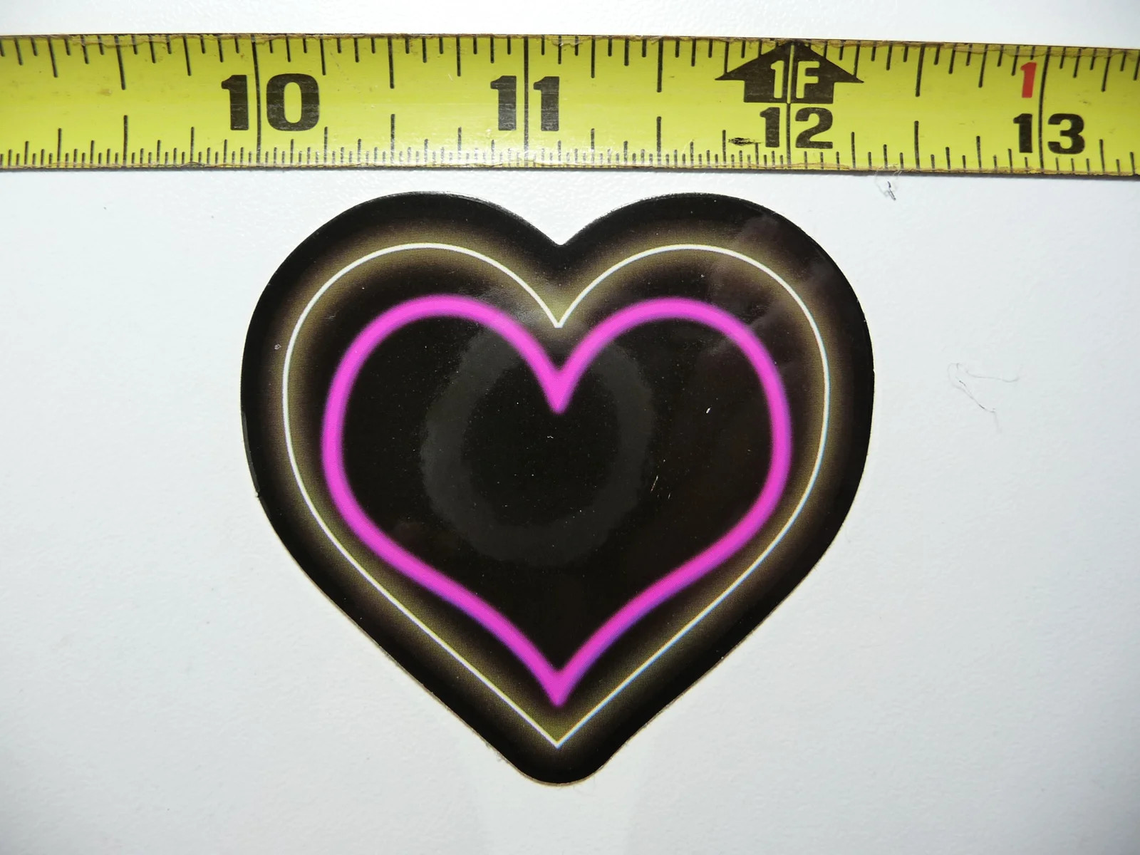 TRIPLE HEART NEON STYLE SMALL STICKER DECAL COLORFUL FUNNY gallery