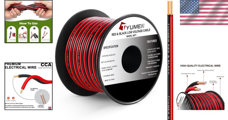 40FT 18 Gauge Hookup Cable - Ideal for 12V/24V LED Light Applications gallery
