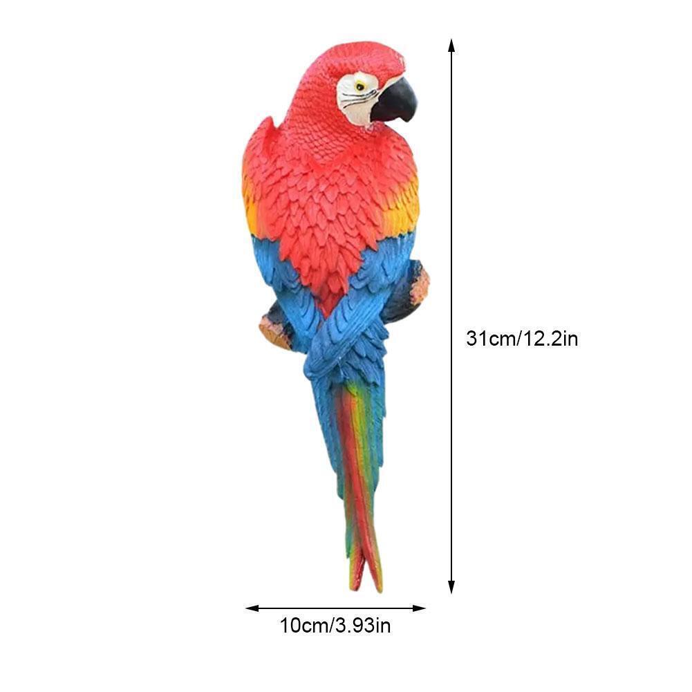 Resin Simulation Parrot Birds Sculpture Cute Wall Hanging Crafts Tree Decor DIY gallery