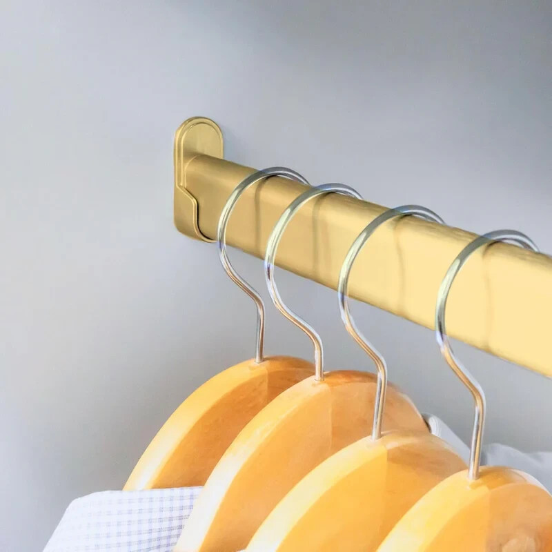 Matte Brass Custom Cut Oval Closet Wardrobe Rod | Made-to-Order Up to 94" Long gallery
