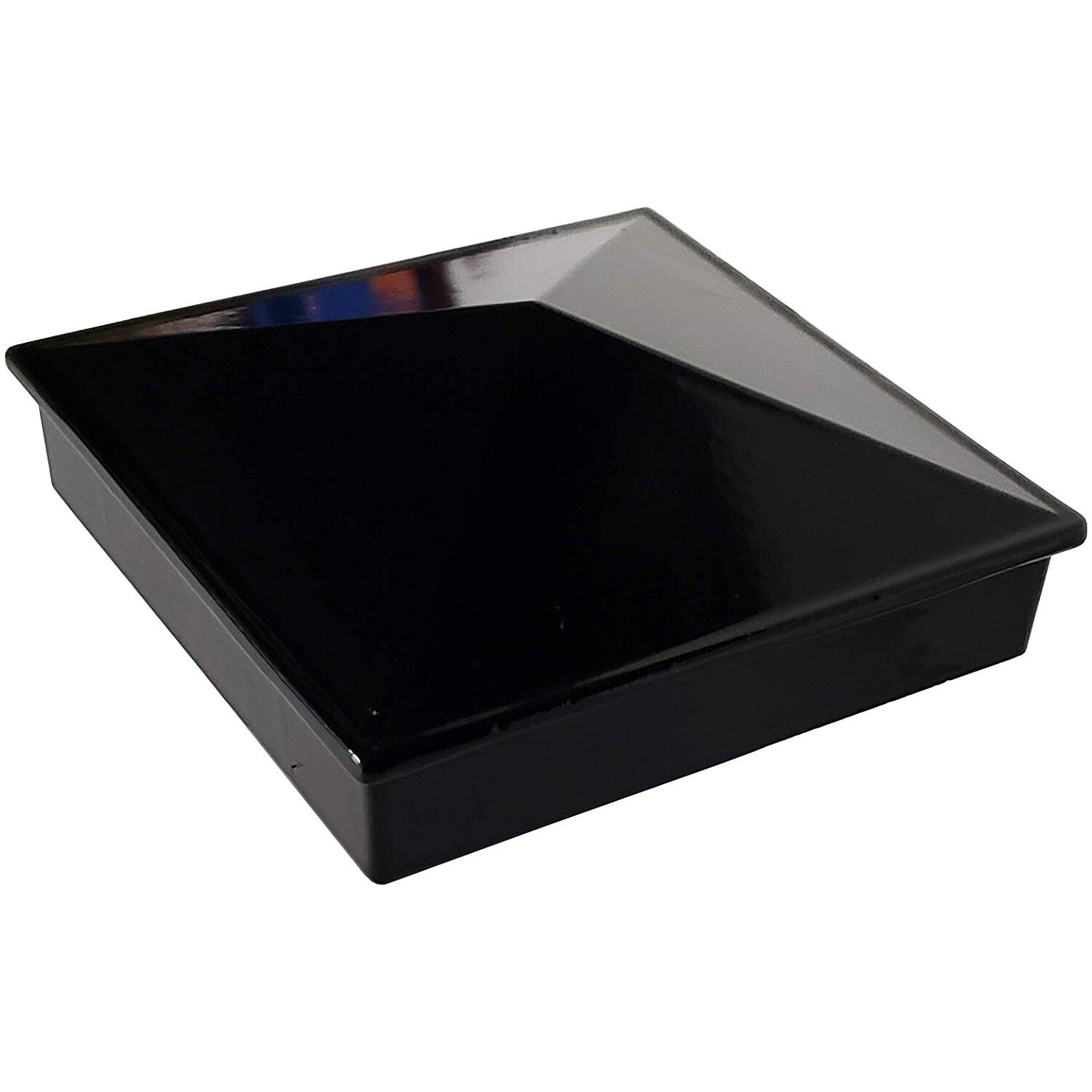 3" x 3" Aluminium Pyramid Post Cap for Metal Posts - Pressure Fit - Black gallery