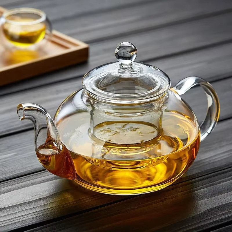 400Ml/1000Ml Filterable Heat-Resistant Thickened Glass Teapot High Borosilicate gallery