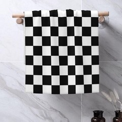 hsbolediy Black Checkered Decorative Hand Towels Free Size,