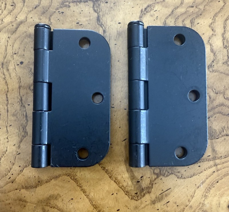 2 Pack Interior Matte Black Door Hinges Rounded 3 1/2” X 3 1/2” gallery