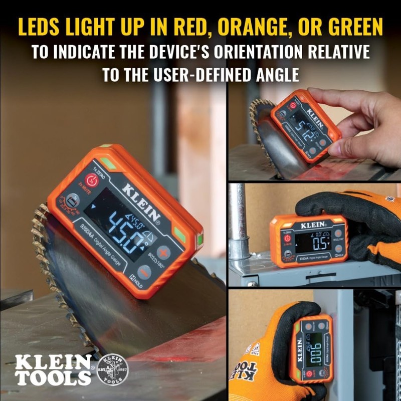 Digital Level and Angle Gauge Measure Set Angles LED Alert 0 180 Deg gallery