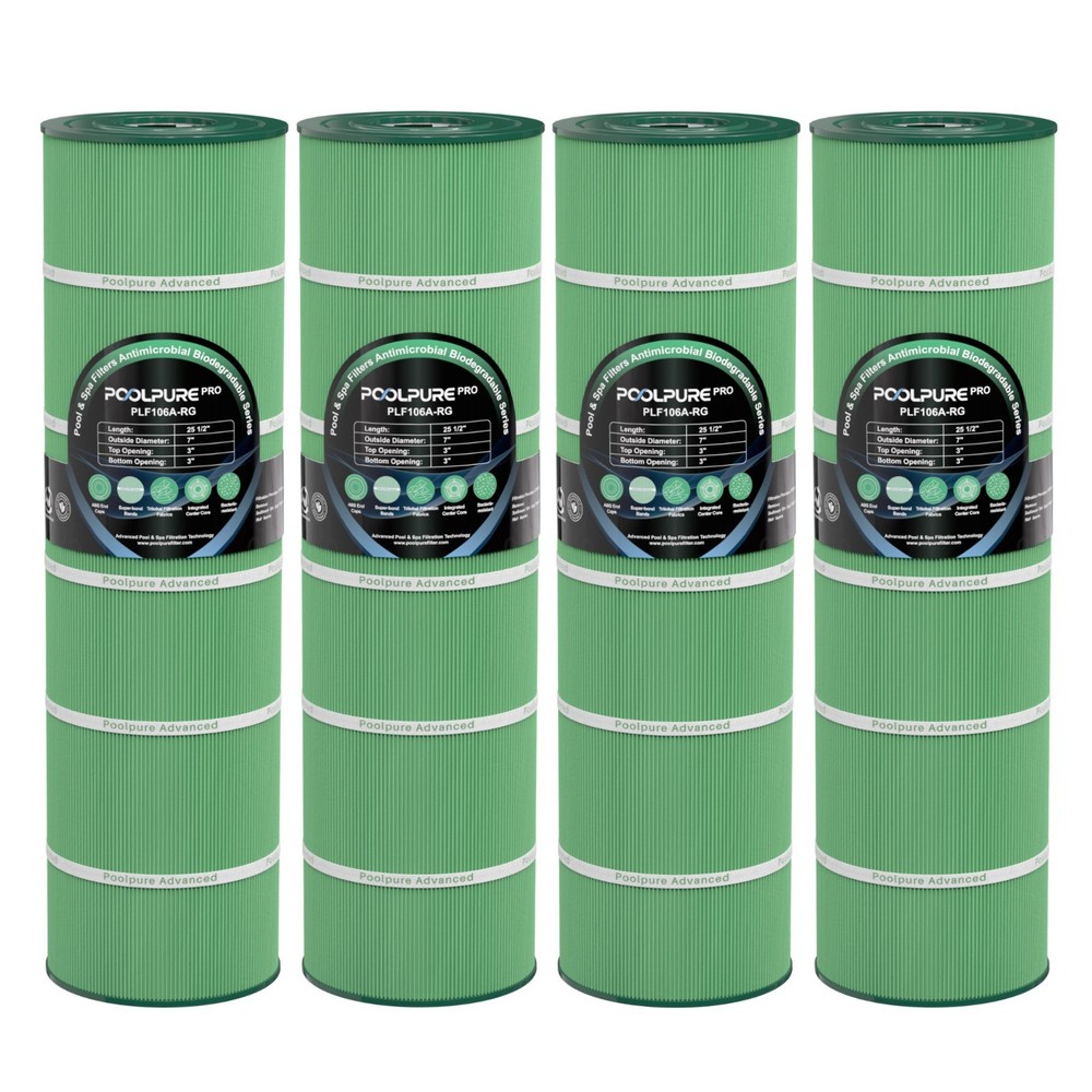 POOLPURE PA106 Antimicrobial Pool Filter, Compatible with Hayward CX880XRE,4PACK