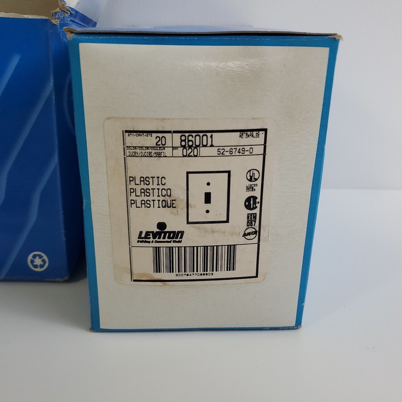 Leviton Wall Plate 86001 Ivory Toggle Switch Cover Switchplates PACK OF 40 gallery