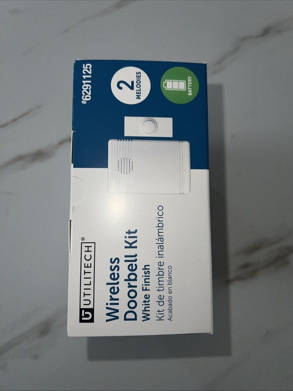 Utilitech Wireless Doorbell Kit White Finish 2 Chime Options Battery Powered gallery