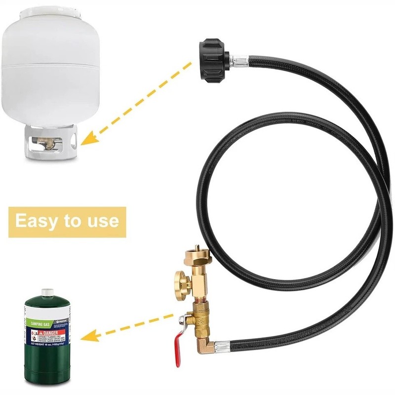 4FT Propane Adapter Refill Adapter Hose, Universal QCC1/Type 1 with Propane Gaug gallery