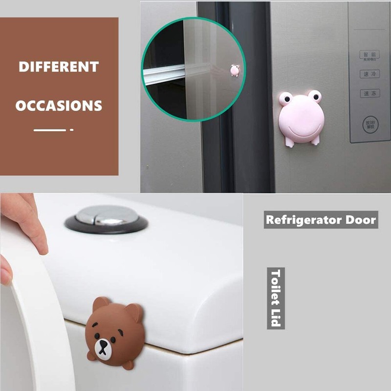 2pcs Multi-Purpose Cute Cartoon Silicone Rubber Anti-Collision Door Stopper gallery