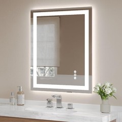 28×36” Vanity LED Bathroom Mirror Lighted Wall Mirror Dimmable Anti-fog 36×28”
