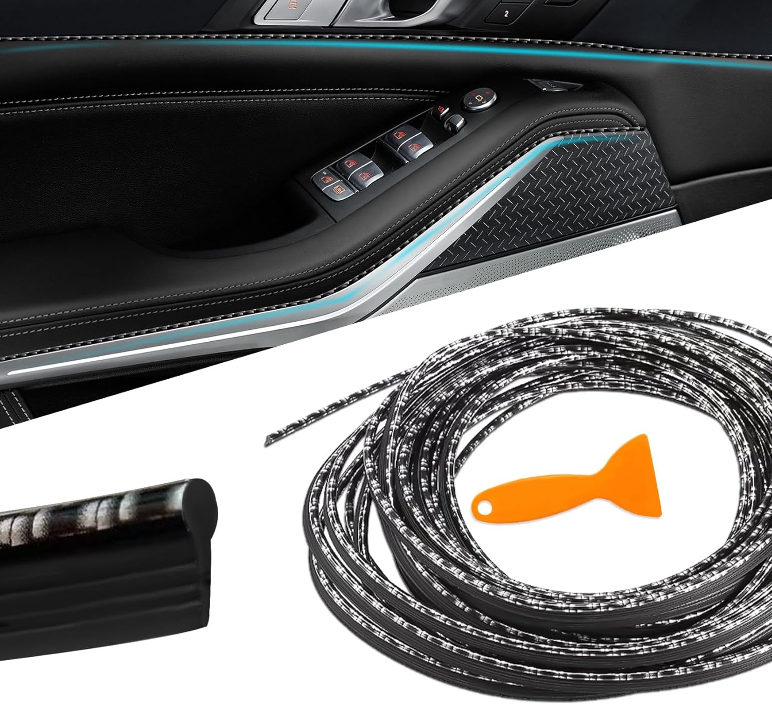 Universal 33ft/10M Carbon Electroplating Interior Trim Str Color: Carbon fiber gallery