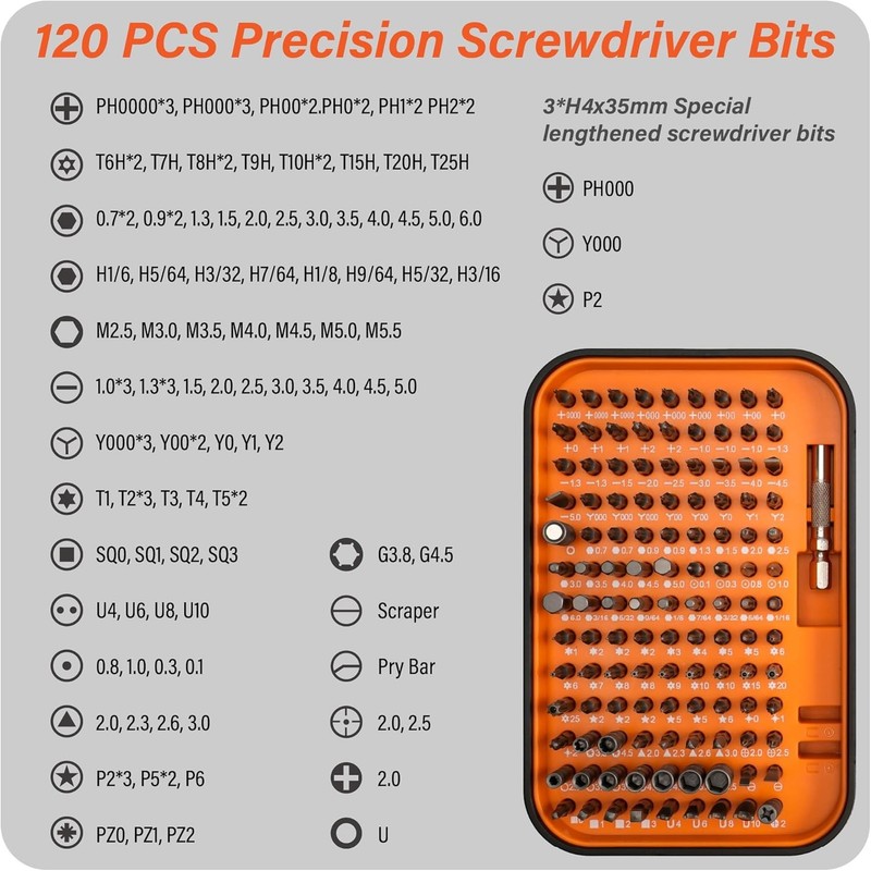 130/150 in 1 Precision Screwdriver Set Electronics Repair Kit S2 Bits Tool Case gallery