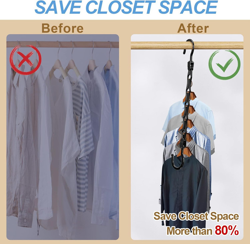 16 Pack Hangers Space Saving Magic Space Saver Storage Smart Plastic Clothes Han gallery