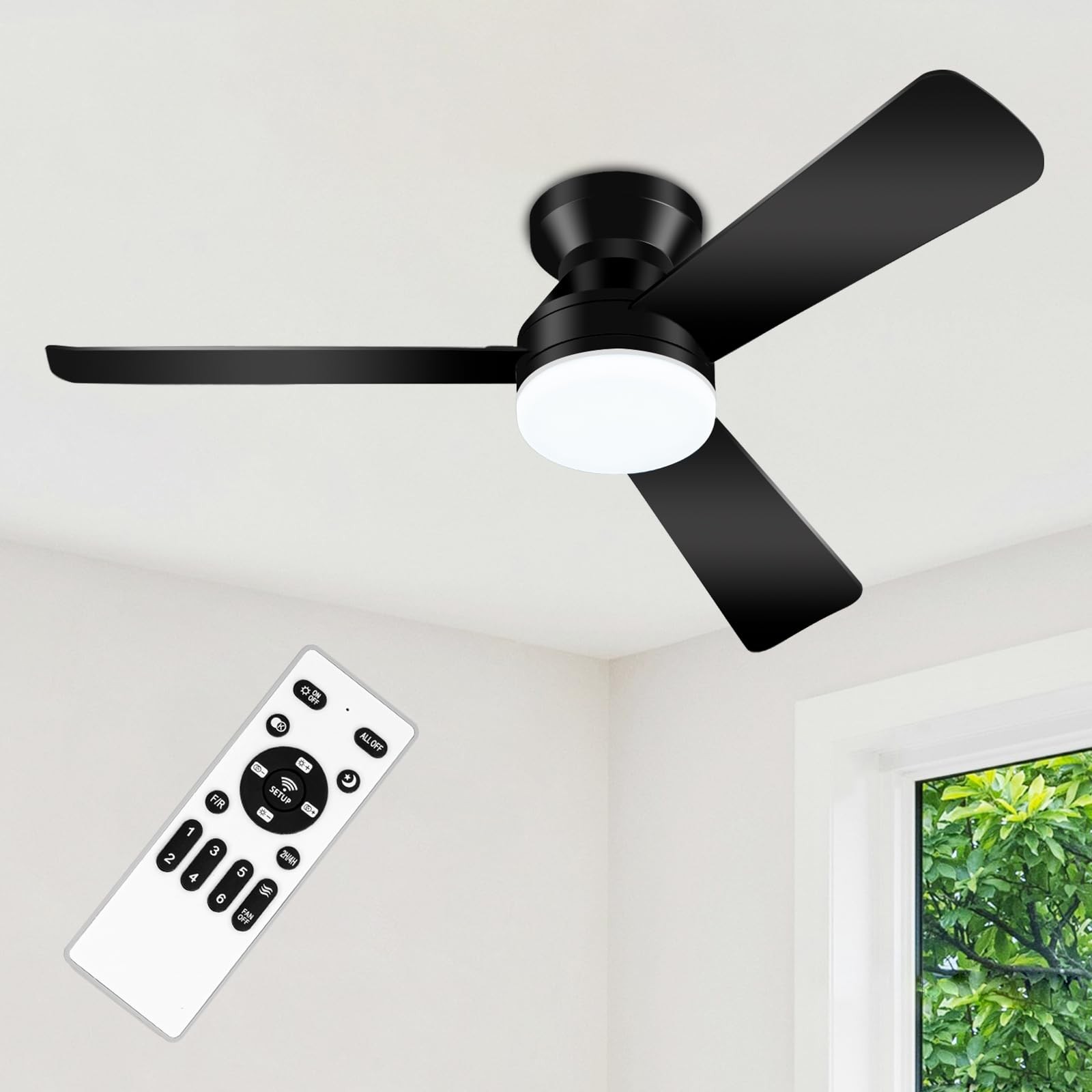Ceiling Fans with Lights - 42 Inch Low Profile Ceiling Fan with Light and Rem... gallery